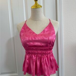 Boutique Pink Satin Camisole Top